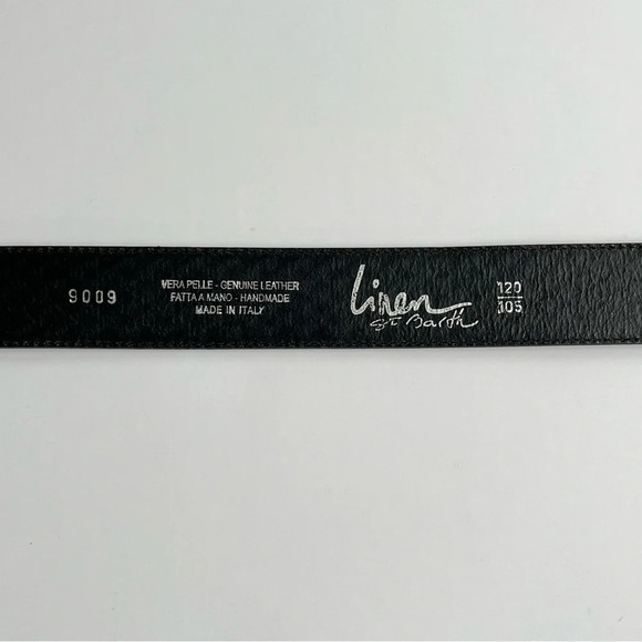 Linen St Barth Men’s Braided Belt Sz 47 Gray Genuine Leather Suede Classic Italy - Picture 2 of 7